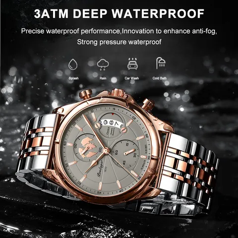 POEDAGAR High Quality Men's Watch Quartz (2 Year Warranty) - Image 3