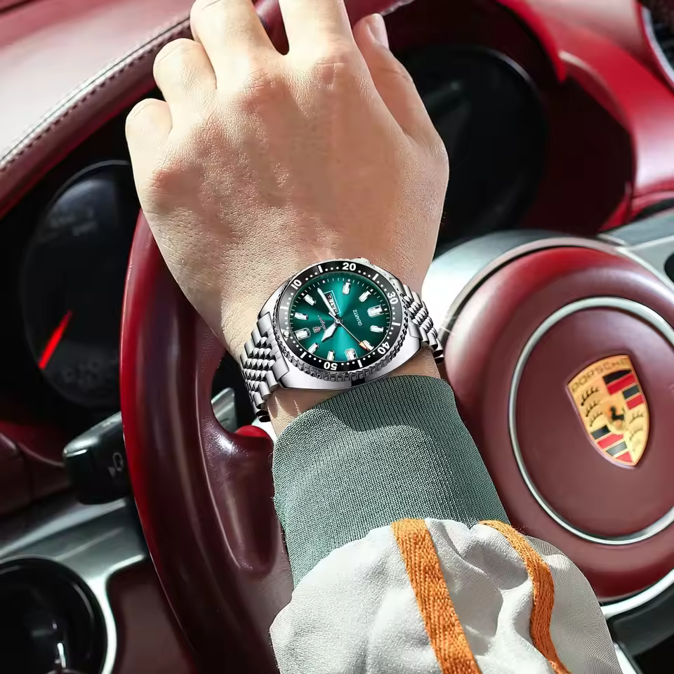 POEDAGAR 682 Luxury Fashion Men's Quartz Watch - Silver MintBlue - Image 4